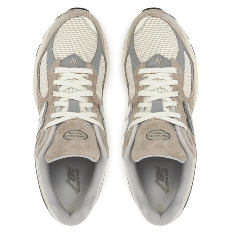 New Balance 2002R Taupe and Cream Mesh Sneakers