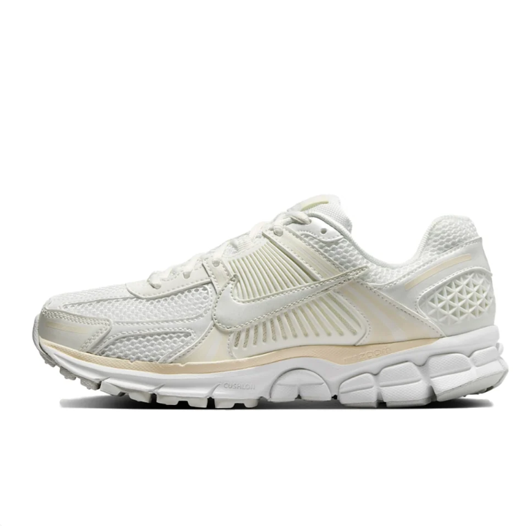 Nike White and Cream Mesh Sneakers with Segmented Soles