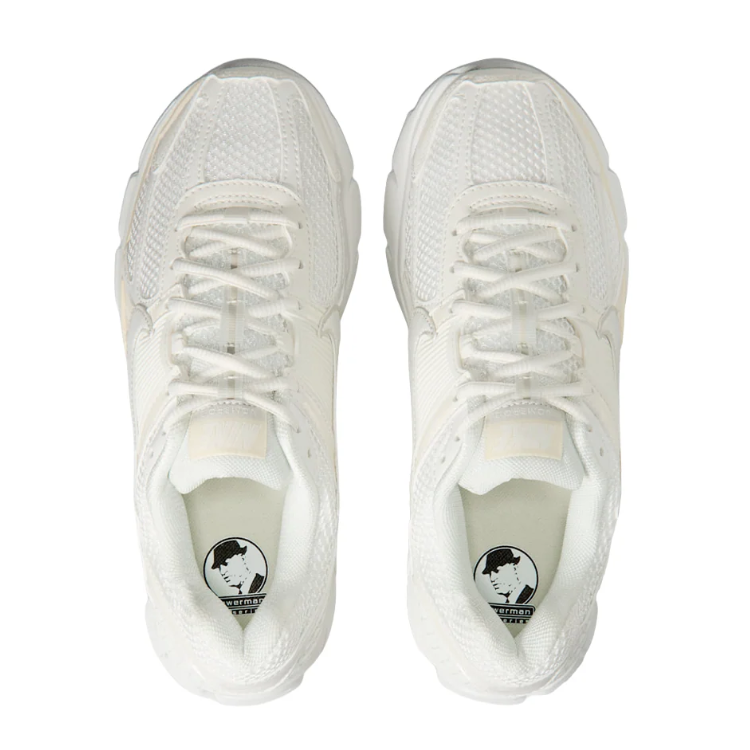 Nike White and Cream Mesh Sneakers with Segmented Soles