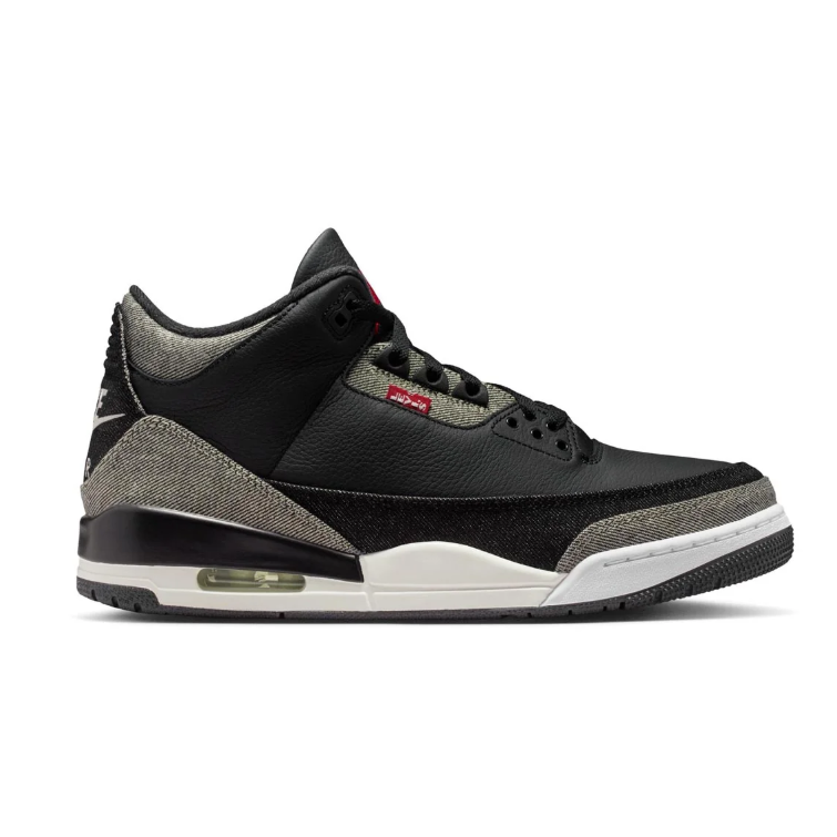 Jordan Black Mid-Top Sneakers with Gray Textured Panels