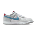 Nike Light Gray Low-Top Sneakers with Blue Swoosh and Red Accents