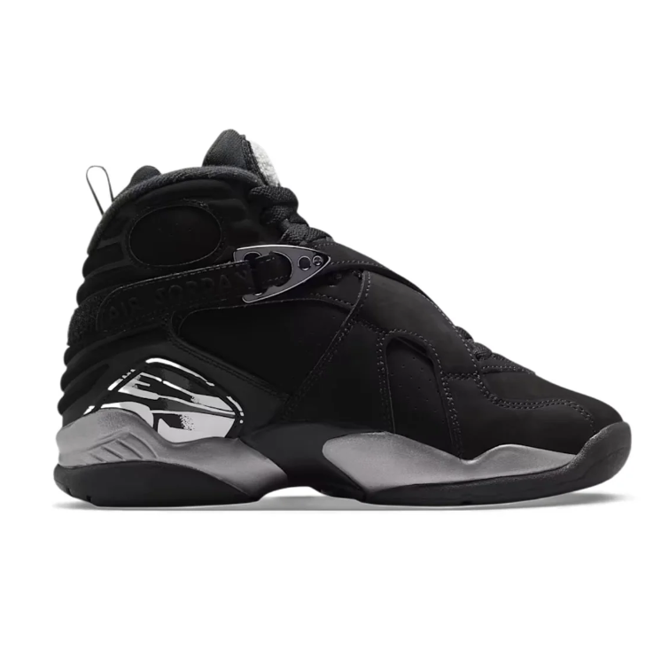 Jordan Black High-Top Sneakers with Crossover Straps and Gray Accents