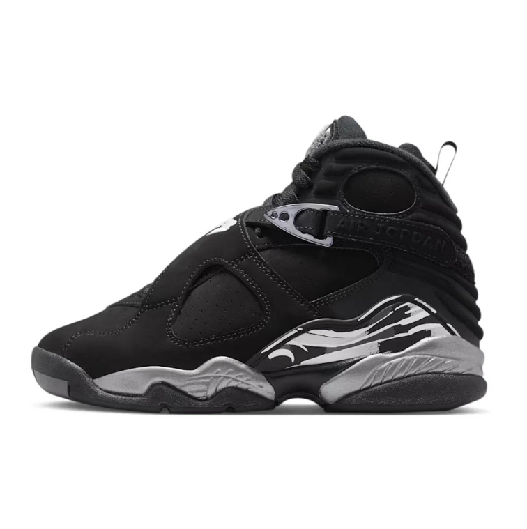 Jordan Black High-Top Sneakers with Crossover Straps and Gray Accents
