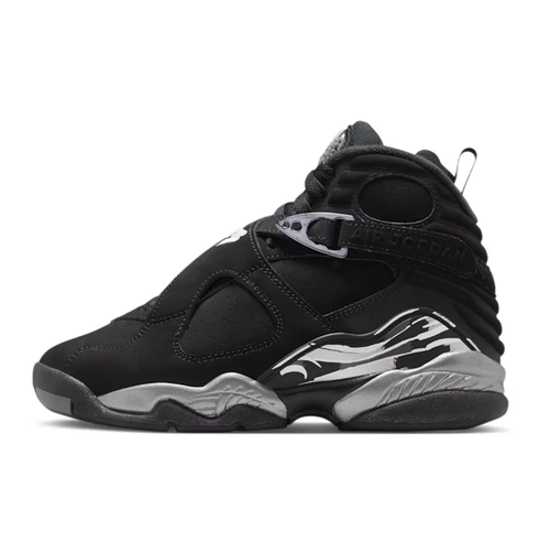 Jordan Black High-Top Sneakers with Crossover Straps and Gray Accents