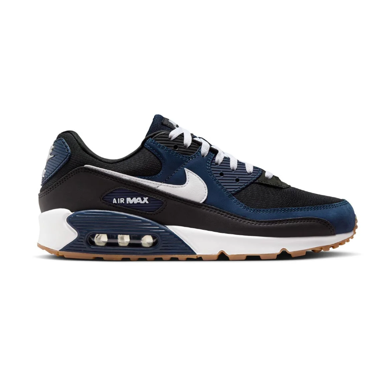Nike Air Max Navy and Black Sneakers with White Swoosh and Gum Outsoles